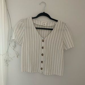 Dress Shirt White With Stripes S